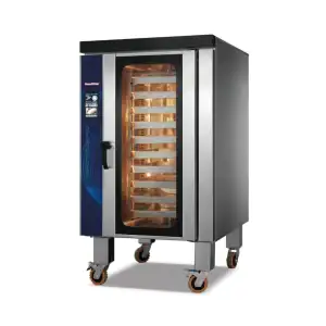 10-Tray Touchscreen Rotary Convection Oven HEA-10RT with rotating rack and 99-program touchscreen control