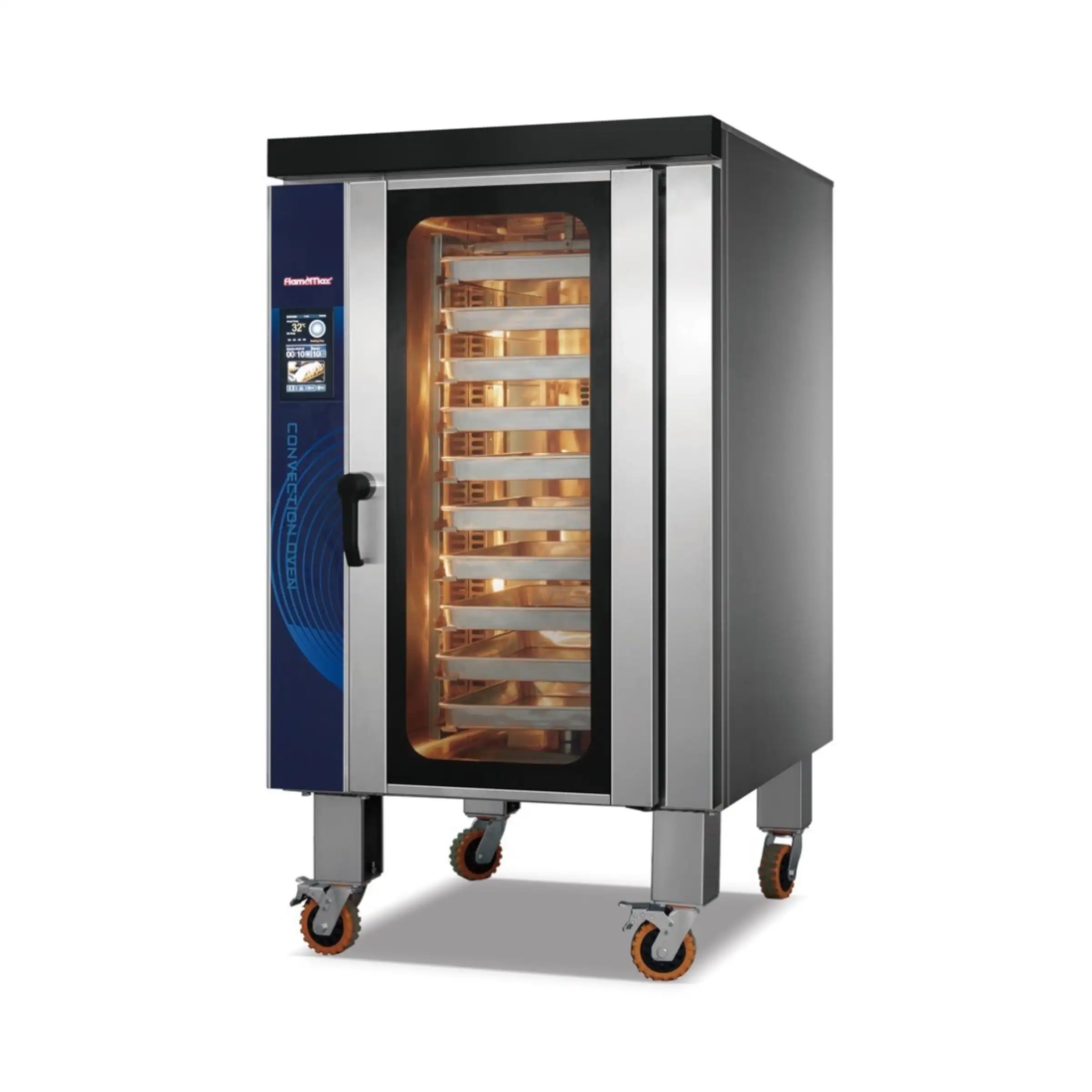 GLEAN 10-tray rotary convection oven with touchscreen controls