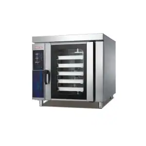5-Tray Rotary Convection Oven HEA-5R with rotating rack and digital control panel for commercial bakeries