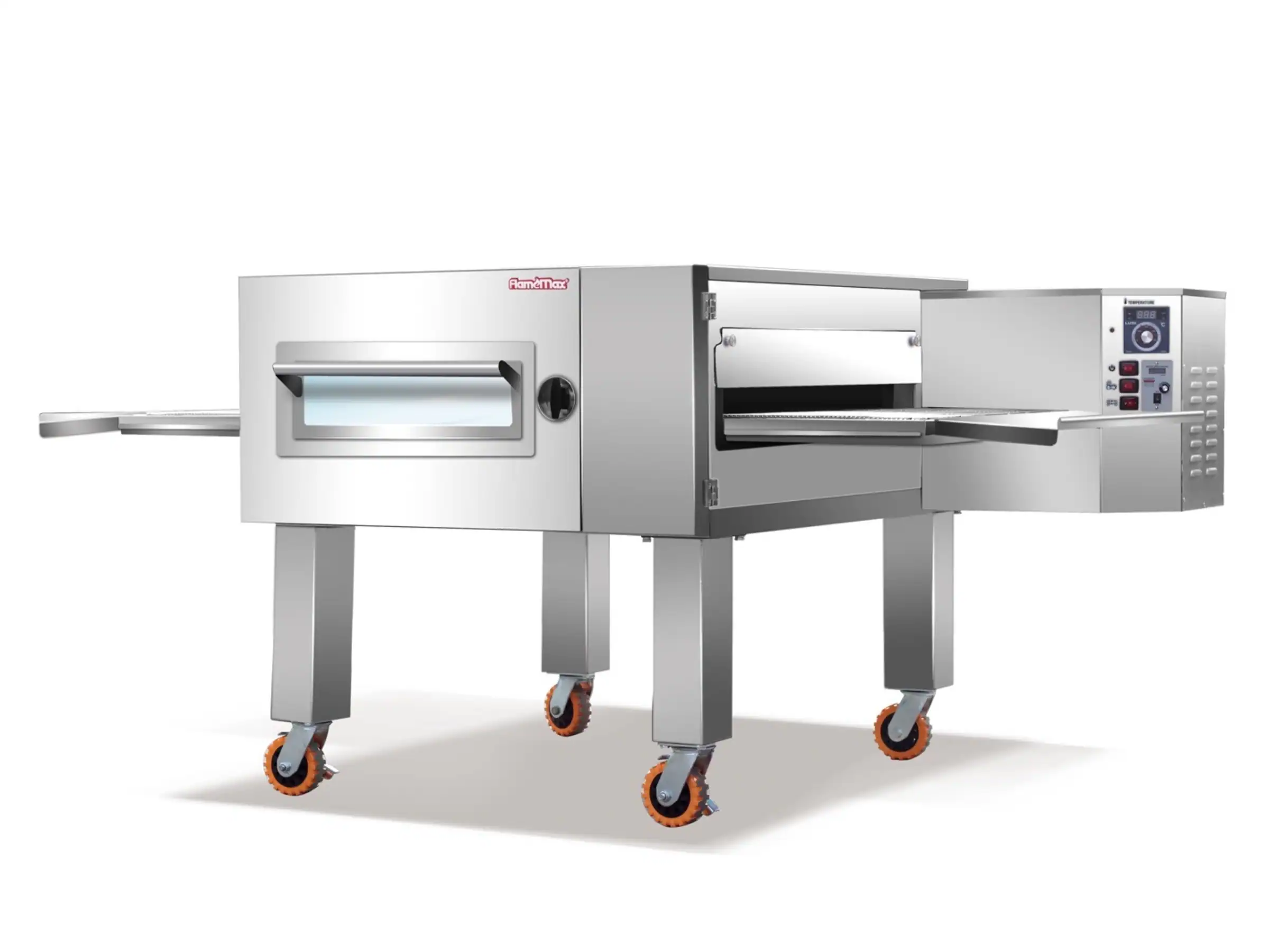 Mechanical control panel on HPW Series manual impingement conveyor pizza oven